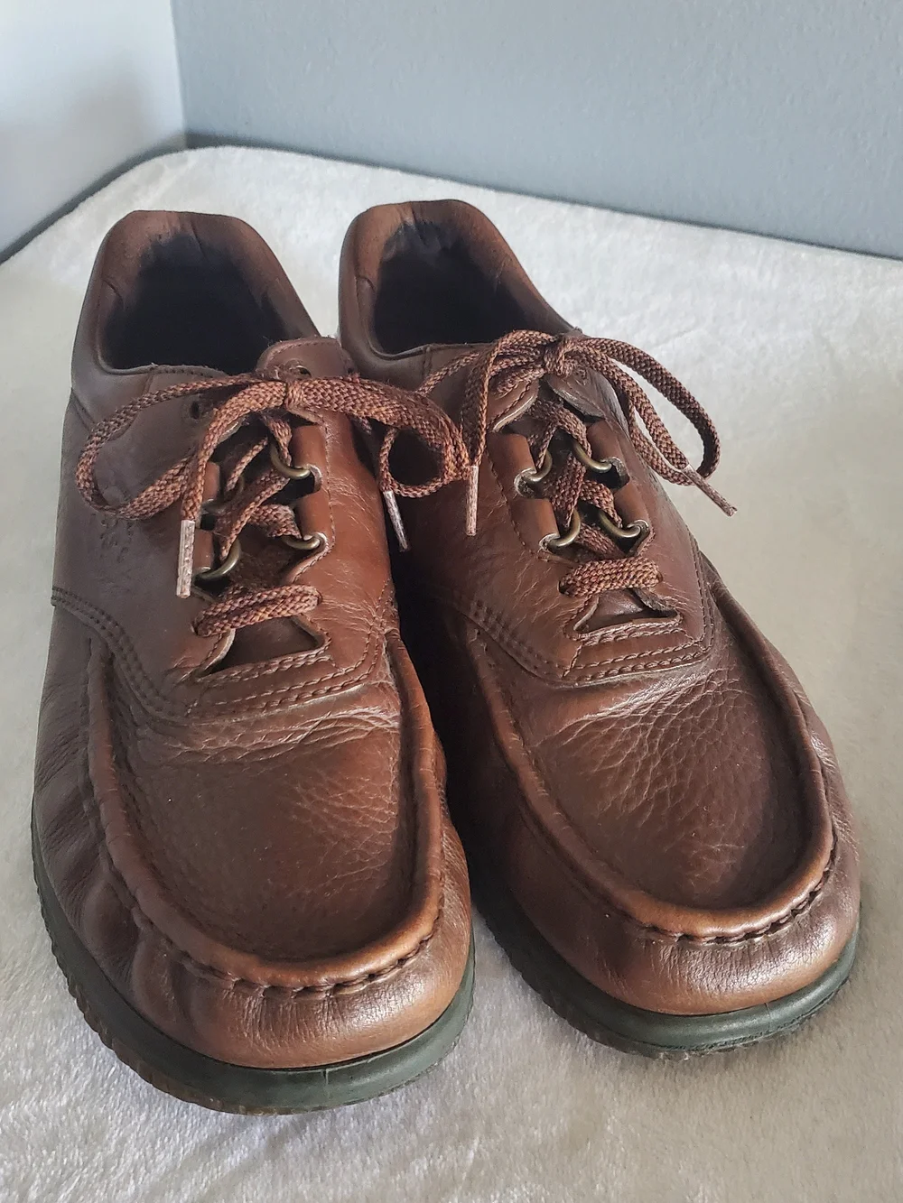 SAS Men's Brown Leather Pathfinder Moc Toe Lace Up Casual Shoes Size 10 N USA